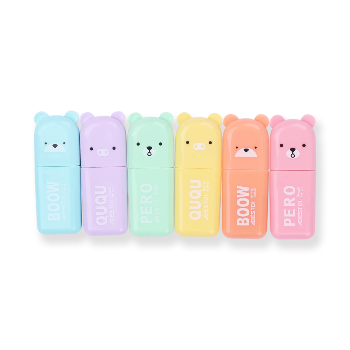 Bear-shaped Mini Highlighter - Set of 6