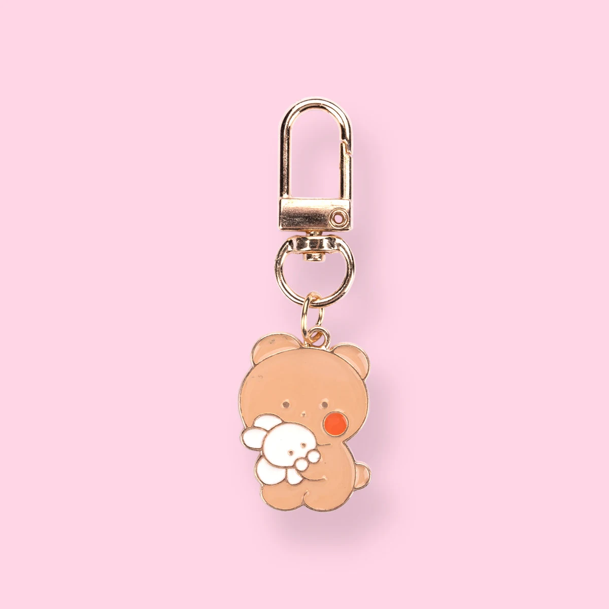 Rabbit & Bear Metal Keychain