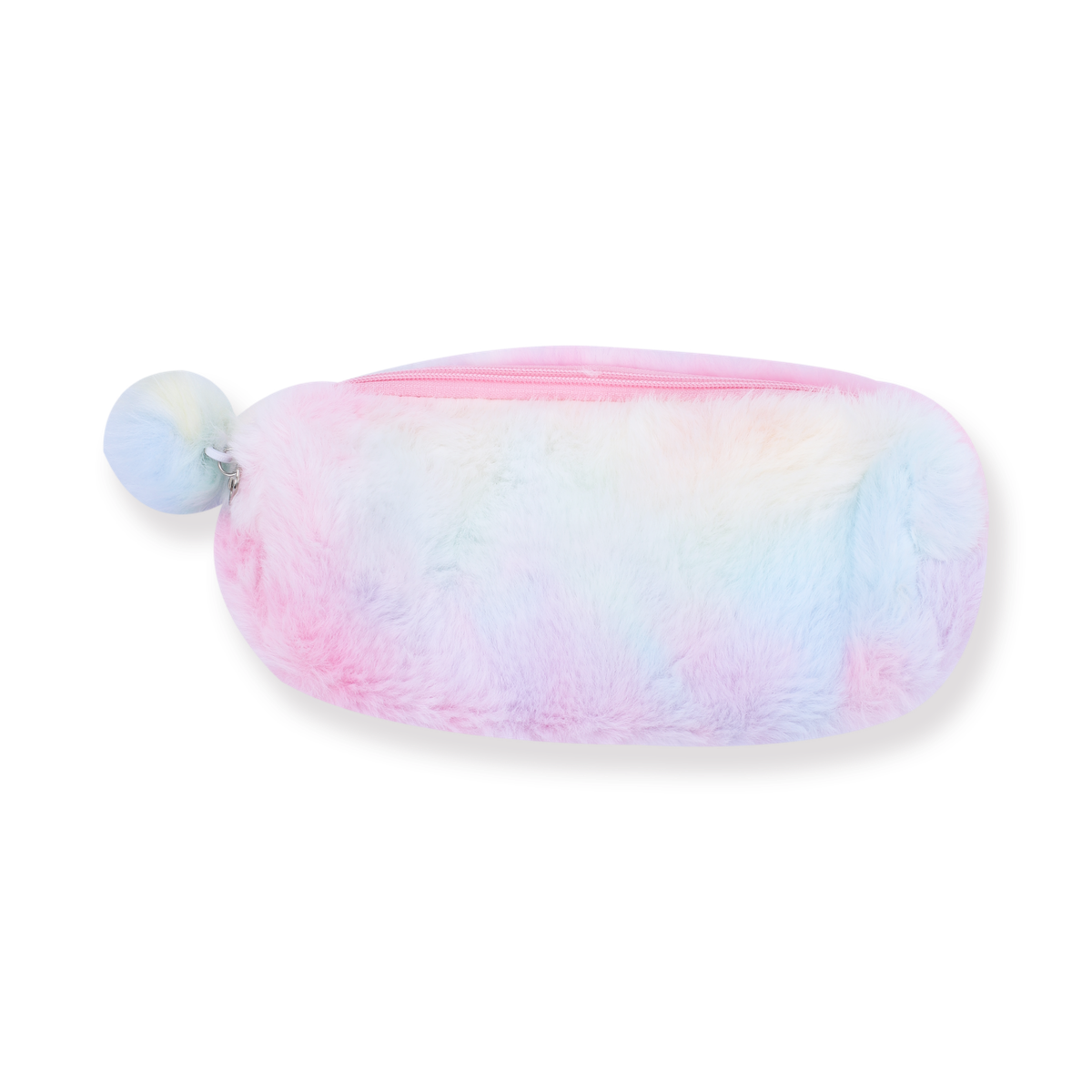 Pastel multicolour fluffy pencil case in the retailer Gradient Green colourway