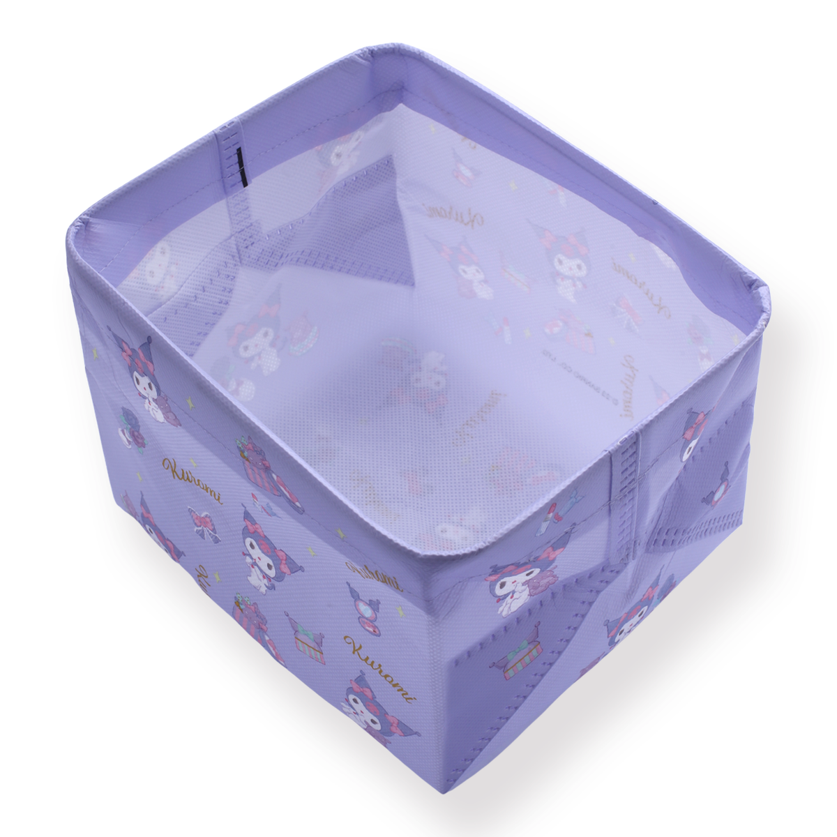 Purple Kuromi foldable storage box with character print